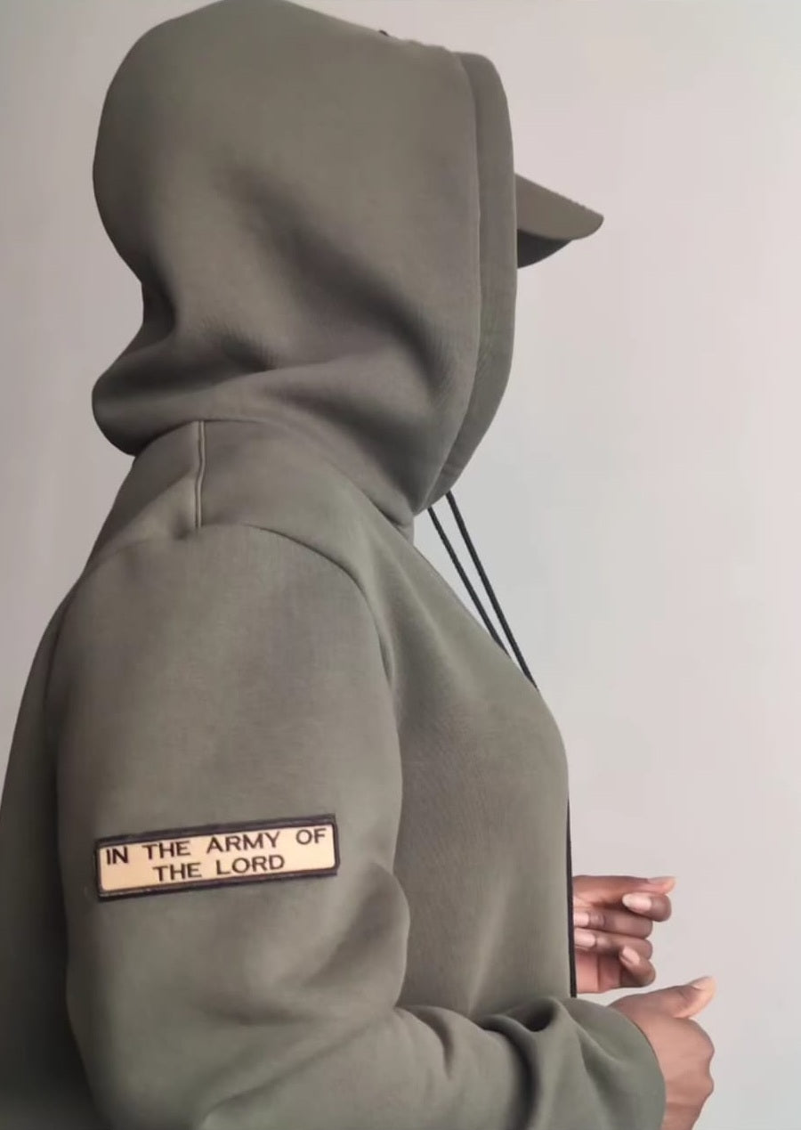 In The Army of the Lord - Long modest hoodie-dress.